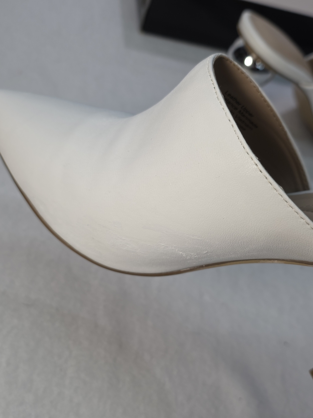 Alfani White Pointed Toe Mule with Green Block Heel - Picture 8 of 16
